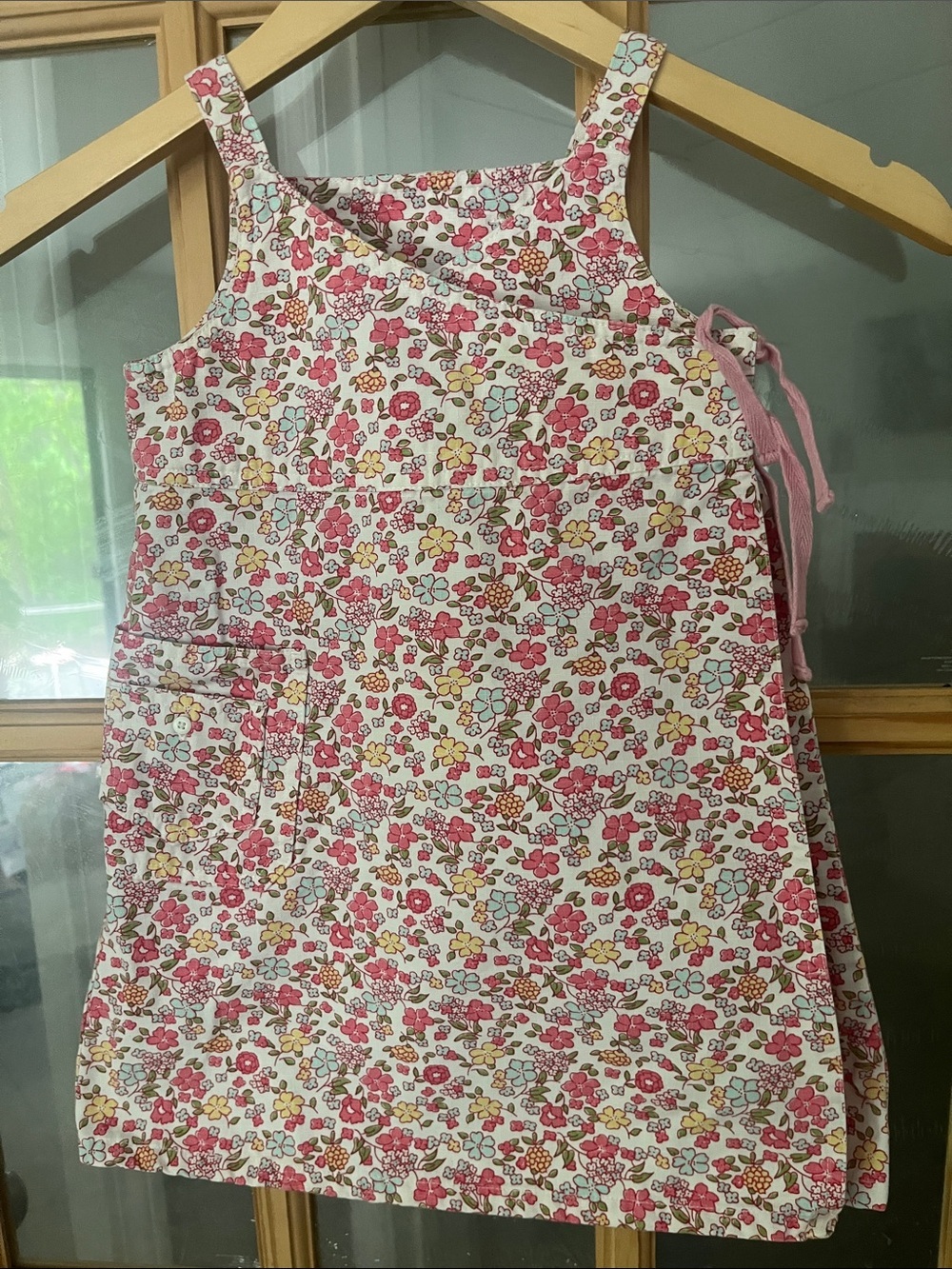 Vintage Floral ditsy Cotton Wrap Sundress 3T with pockets